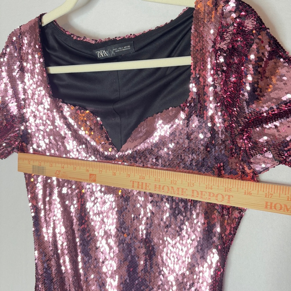 Zara Pink Sequin Mini Dress - Picture 5 of 7